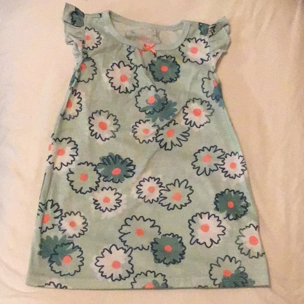 Floral Print Dress with Ruffle Sleeves